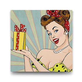 Tabloshop Pin Up Kızı Hediye 100x100 cm Tablo
