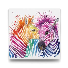 Tabloshop Renkli Zebralar 100x100 cm Tablo