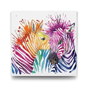 Tabloshop Renkli Zebralar 100x100 cm Tablo
