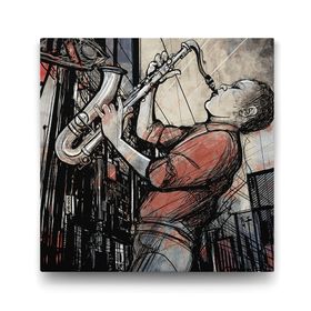 Tabloshop Saksafon Çalan Adam 90x90 cm Tablo