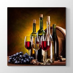 Tabloshop Şarap Bardakları 100x100 cm Tablosu