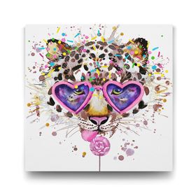 Tabloshop Sevimli Leopar 100x100 cm Tablo