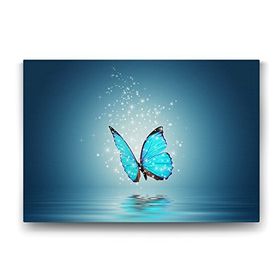 Tabloshop Sihirli Mavi Kelebek 90x60 cm Tablo