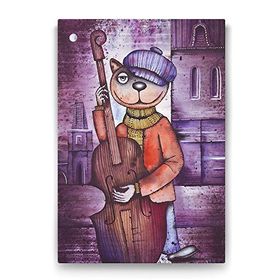 Tabloshop Sokak Çalgıcısı Kedi 70x100 cm Tablo