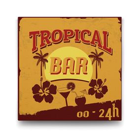 Tabloshop Tropical Bar 90x90 cm Tablo