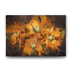 Tabloshop Turuncu Çiçekler 100x70 cm Tablo