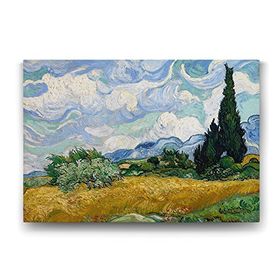 Tabloshop Vincent Van Gogh Selvi Ağaçlı Buğday Tarlası 60x40 cm Tablo