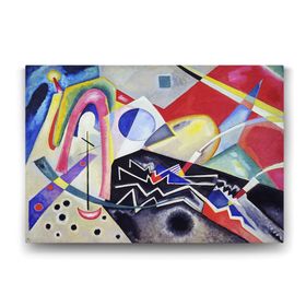 Tabloshop Wassily Kandinsky White Zig Zags 125x80 cm Tablo
