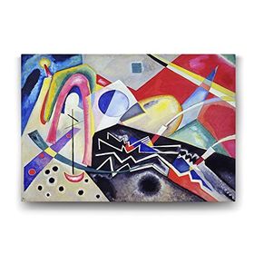 Tabloshop Wassily Kandinsky White Zig Zags 45x30 cm Tablo