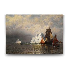 Tabloshop William Bradford Labrador Kıyılarında Balina Avcıları 140x100 cm Tablo