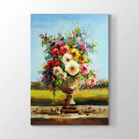 Tabloshop Yağlıboya Çizim Çiçek 80x125 cm Tablosu