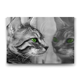 Tabloshop Yeşil Gözlü Kedi 60x40 cm Tablo