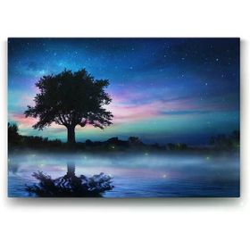 Tabloshop Yıldızlı Gecede Yalnız Ağaç 75x50 cm Tablo