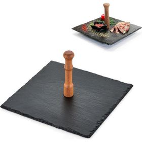Taboo TAB-1135 22x16 cm Ahşap Saplı Dikdörtgen Arduvaz Taş