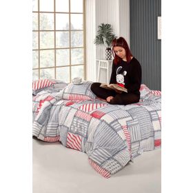 Tabu Home 200x220 cm Patchwork Antrasit Gri Çift Kişilik Nevresim Takımı