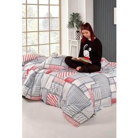 Tabu Home 200x220 cm Patchwork Antrasit Gri Çift Kişilik Nevresim Takımı