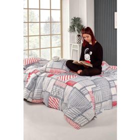 Tabu Home 200x220 cm Patchwork Antrasit Gri Çift Kişilik Nevresim Takımı