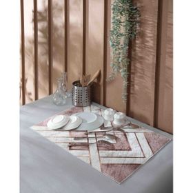 Tabu Home 40x60 cm XL Boy Bambu Kumaş Kilim Desen Bulaşıklık Matı