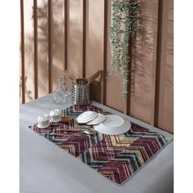 Tabu Home 40x60 cm XL Boy Bambu Kumaş Zikzak Desen Bulaşıklık Matı