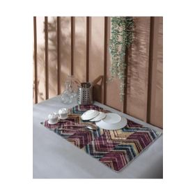 Tabu Home 40x60 cm XL Boy Bambu Kumaş Zikzak Desen Bulaşıklık Matı