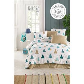 Tabu Home Puantiyeli Çarşafı Lastikli Tek Kişilik Nevresim Takımı