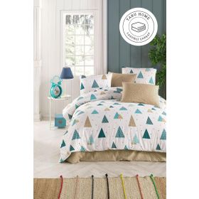 Tabu Home Puantiyeli Çarşafı Lastikli Tek Kişilik Nevresim Takımı