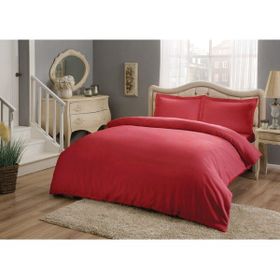 Taç 200x220 cm Saten Basic Kırmızı Çift Kişilik Nevresim Takımı