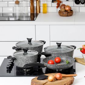 Taç 3454 Master Cook Gri 7 Parça 4'lü Tencere Seti