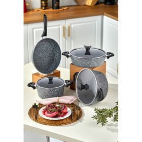 Taç 3454 Master Cook Gri 7 Parça Tencere Seti