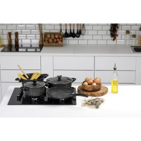Taç 3455 Master Cook Siyah 7 Parça Siyah Tencere Seti