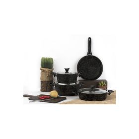 Taç 3455 Master Cook Siyah 7 Parça Siyah Tencere Seti