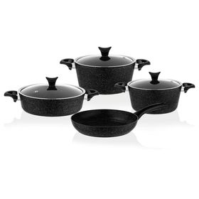 Taç 3455 Master Cook Siyah 7 Parça Siyah Tencere Seti
