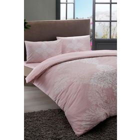 Taç 3464 Ranforce Mirabel Pembe Çift Kişilik Nevresim Takımı
