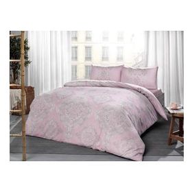 Taç 3464 Ranforce Mirabel Pembe Çift Kişilik Nevresim Takımı