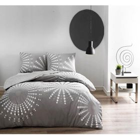Taç 3464 V01 Gri Ranforce Moon Çift Kişilik Nevresim Takımı