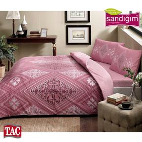 Taç 3465 V01 Gül Kurusu Ranforce Silvia Tek Kişilik Nevresim Takımı