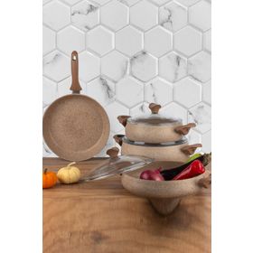 Taç 3821 Cappuccino Granit Tencere Seti