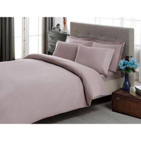 Taç 60117198 Premium Basic Stripe Çif Kişilik Mürdüm Nevresim Takımı