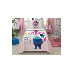 Taç 60252527 5420 Trolls Lisanslı Pudra Tek Kişilik Pike Takımı