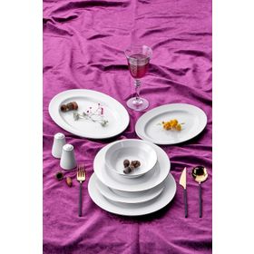 ​​​​​​​Taç Alyona 53 Parça 12 Kişilik Platin Yemek Takımı