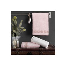 Taç Bambu Clemita Pembe Ekru Hamam Seti