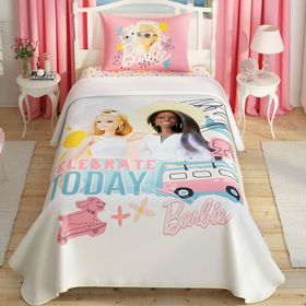 Taç Barbie Celebration Tek Kişilik Pike Takımı Set
