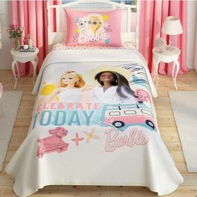 Taç Barbie Celebration Tek Kişilik Pike Takımı Set