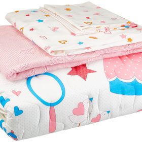 Taç Battaniyeli Bebek Uyku Seti Fancy Pembe