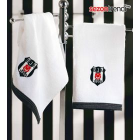 Taç Beşiktaş Beyaz 50x90 cm Yüz Havlusu
