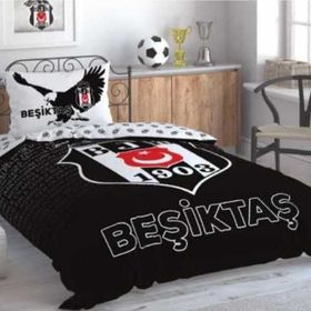 Taç Beşiktaş Marşlı Logo Tek Kişilik Nevresim Takımı