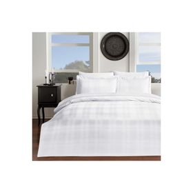 Taç Carly Jakar Çift Kişilik Beyaz Nevresim Takımı