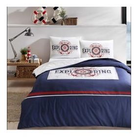 Taç Çift Kişilik Greedo Lacivert Ranforce Nevresim Takımı