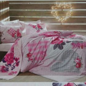 Taç Çift Kişilk Yatak Şalı Çift Kişilik Set Lavien Rose Nevresim Takımı