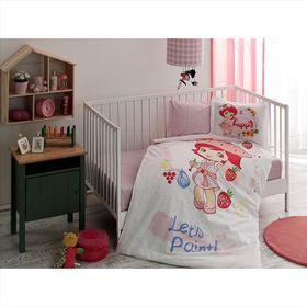 Taç Çilek Kız Shortcake Paint Baby Lisanslı Bebek Nevresim Takımı